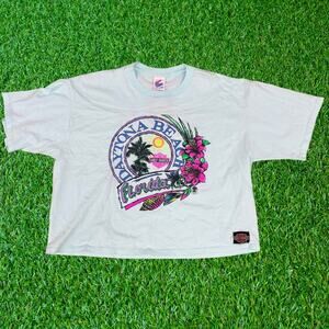 Vintage 90s Harley-Davidson Daytona Beach Cropped Graphic T-shirt